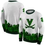 virginia cavaliers lucky motif white green hoodie best selling