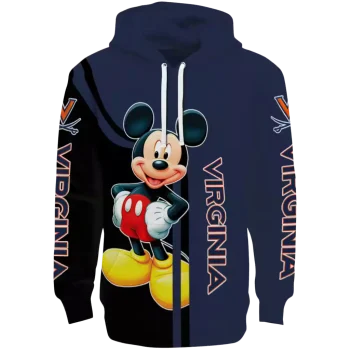 virginia cavaliers mickey mouse blue black hoodie best selling