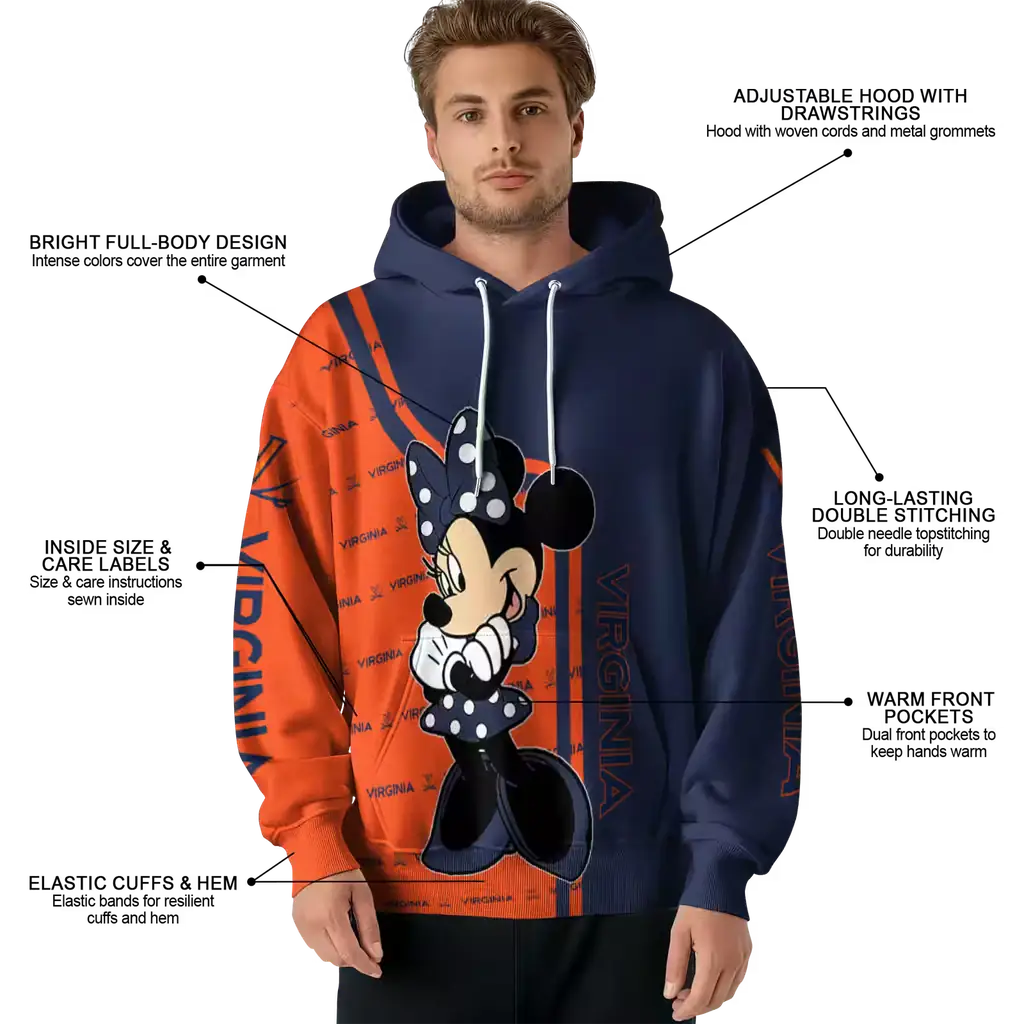 virginia cavaliers minnie mouse blue hoodie latest model virginia cavaliers minnie mouse blue hoodie latest model