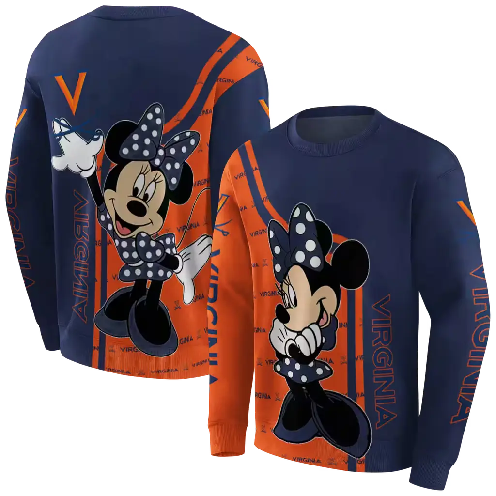 virginia cavaliers minnie mouse blue hoodie premium grade virginia cavaliers minnie mouse blue hoodie premium grade