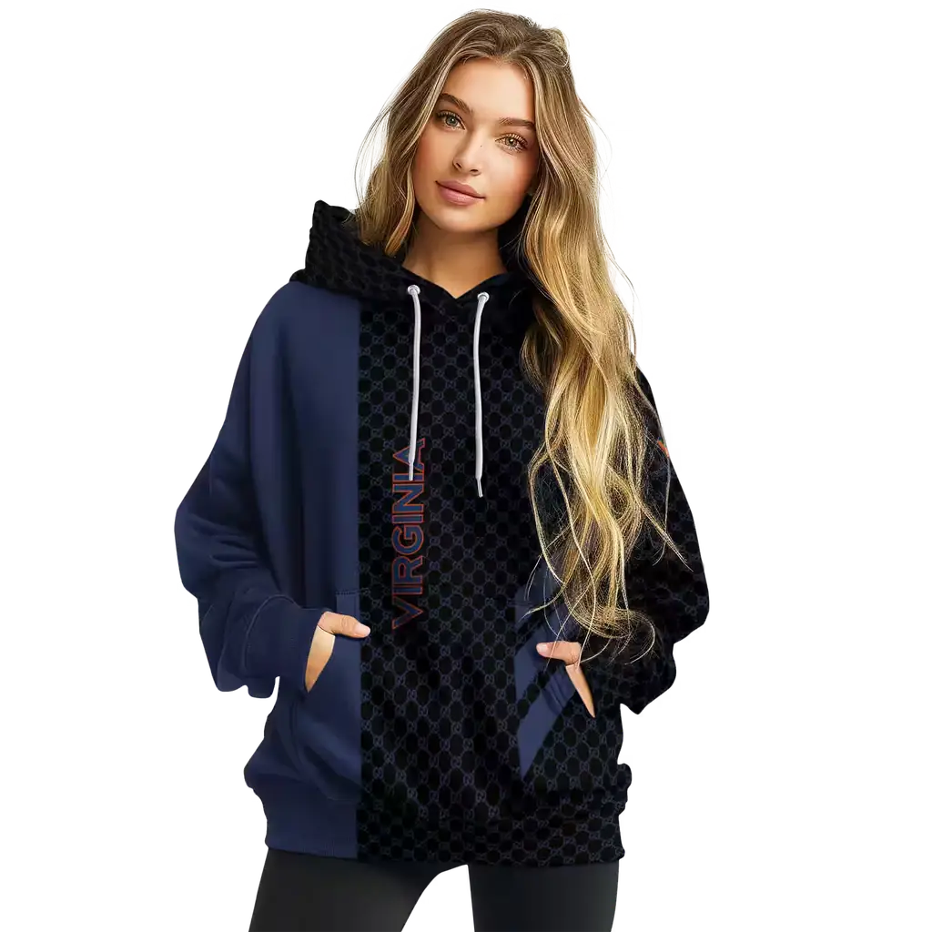 virginia cavaliers monogram pattern blue hoodie high quality virginia cavaliers monogram pattern blue hoodie high quality