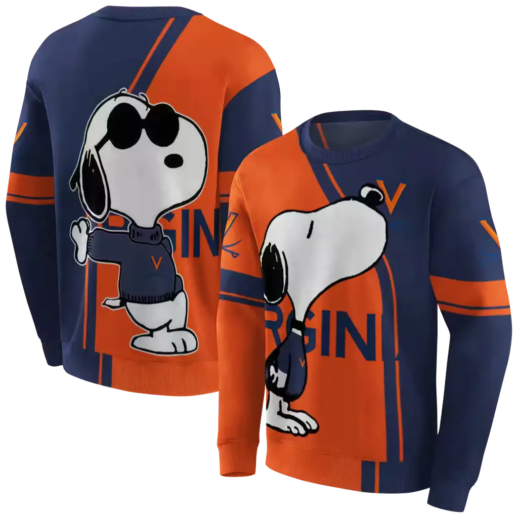virginia cavaliers playful snoopy blue hoodie premium grade virginia cavaliers playful snoopy blue hoodie premium grade