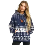 virginia cavaliers reindeer motif blue hoodie best selling