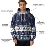 virginia cavaliers reindeer motif blue hoodie best selling