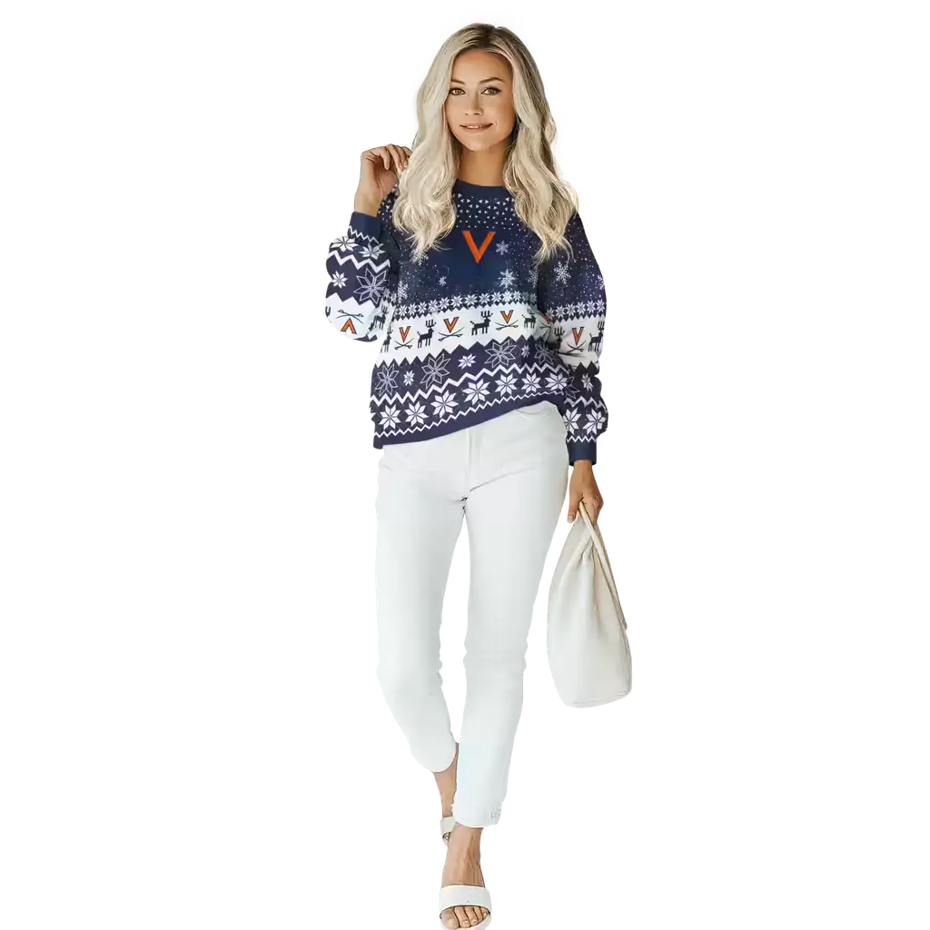 virginia cavaliers reindeer motif blue hoodie trendy virginia cavaliers reindeer motif blue hoodie trendy