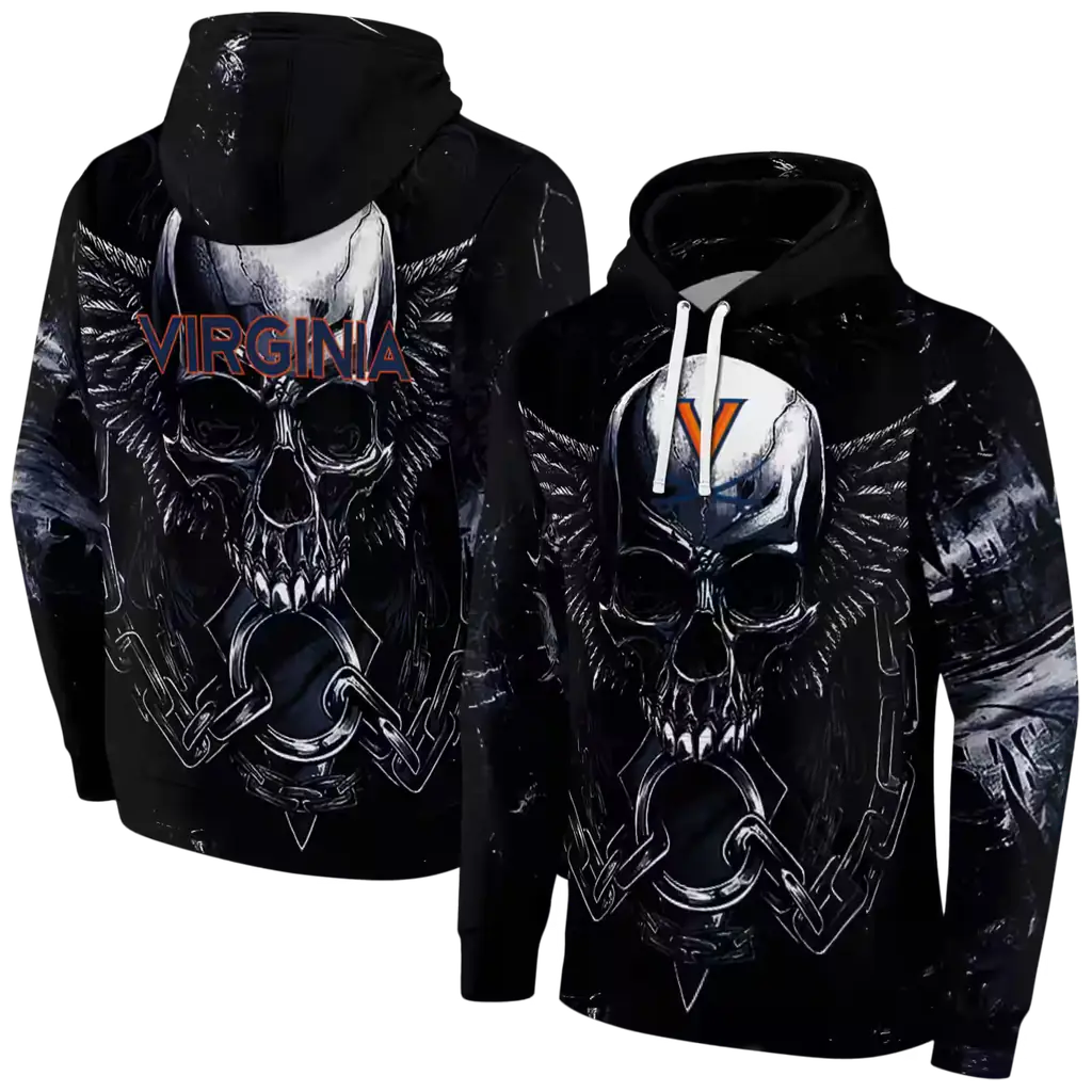 virginia cavaliers skull artwork blue black hoodie fashion forward virginia cavaliers skull artwork blue black hoodie fashion forward