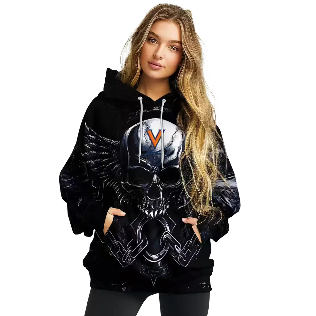 virginia cavaliers skull artwork blue black hoodie high quality virginia cavaliers skull artwork blue black hoodie high quality