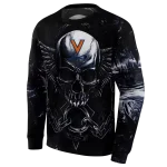virginia cavaliers skull artwork blue black hoodie best selling