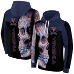 virginia cavaliers skull motif blue black hoodie best selling