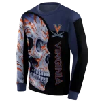 virginia cavaliers skull motif blue black hoodie best selling