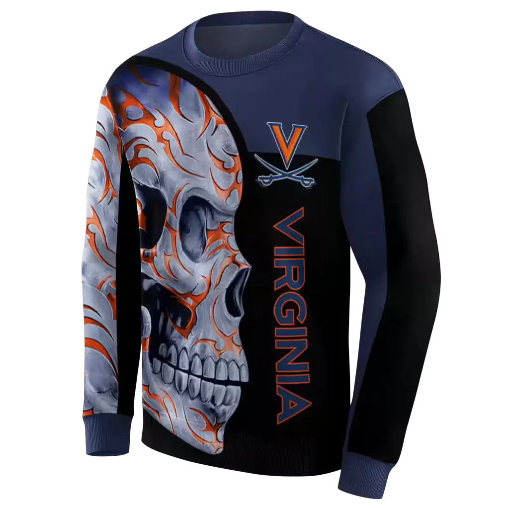 virginia cavaliers skull motif blue black hoodie new arrival virginia cavaliers skull motif blue black hoodie new arrival