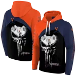 virginia cavaliers skull punisher orange black hoodie best selling