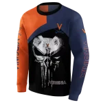 virginia cavaliers skull punisher orange black hoodie best selling