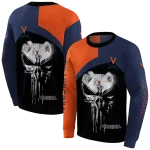virginia cavaliers skull punisher orange black hoodie best selling