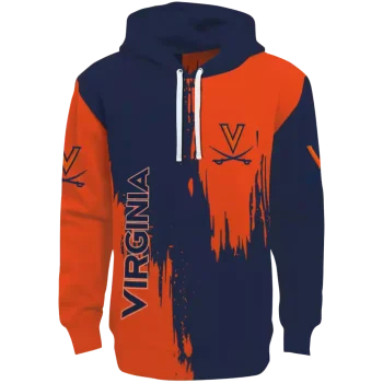 virginia cavaliers splatter effect blue hoodie best selling