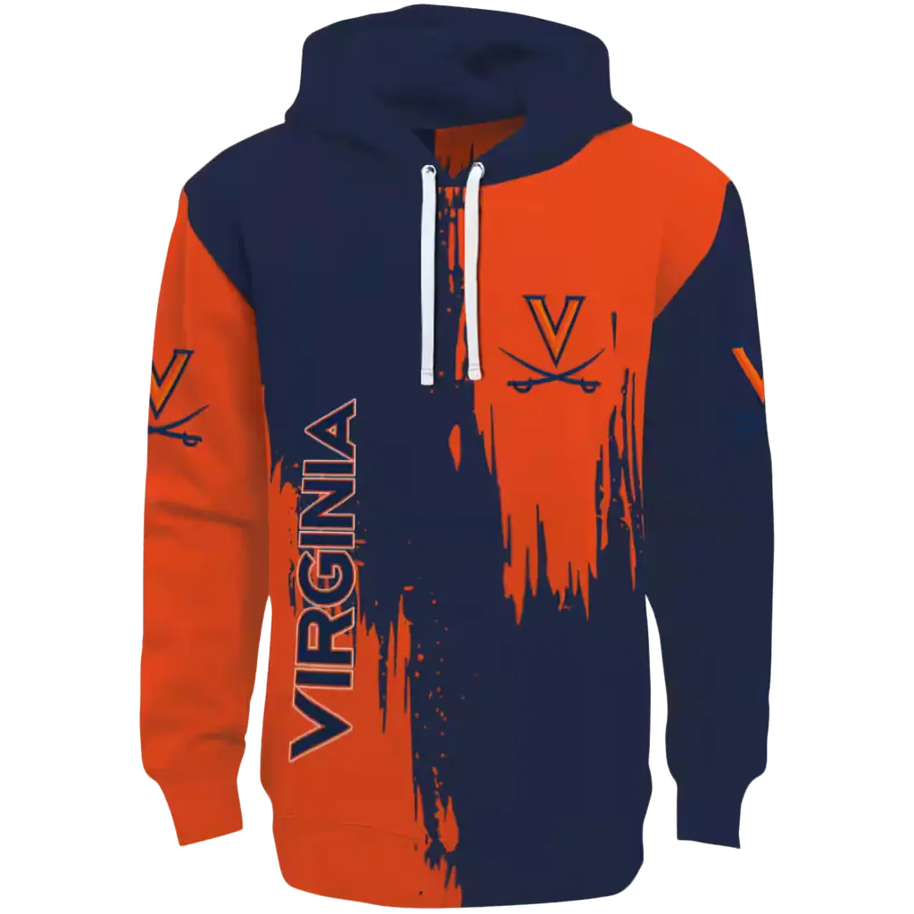virginia cavaliers splatter effect blue hoodie best selling virginia cavaliers splatter effect blue hoodie best selling