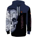 virginia cavaliers sugar skull blue black hoodie best selling