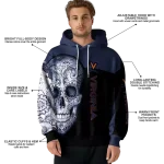 virginia cavaliers sugar skull blue black hoodie best selling
