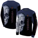 virginia cavaliers sugar skull blue black hoodie best selling