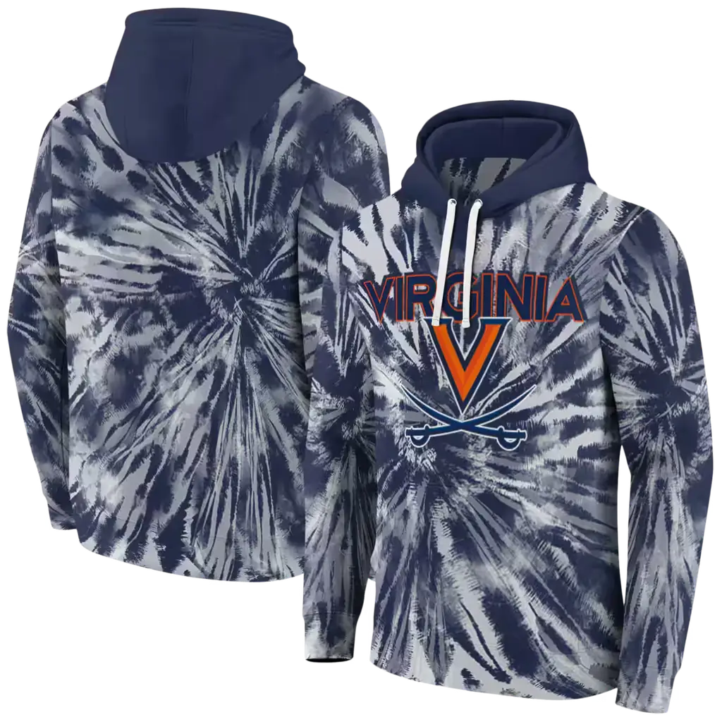 virginia cavaliers tie dye pattern blue hoodie fashion forward virginia cavaliers tie dye pattern blue hoodie fashion forward