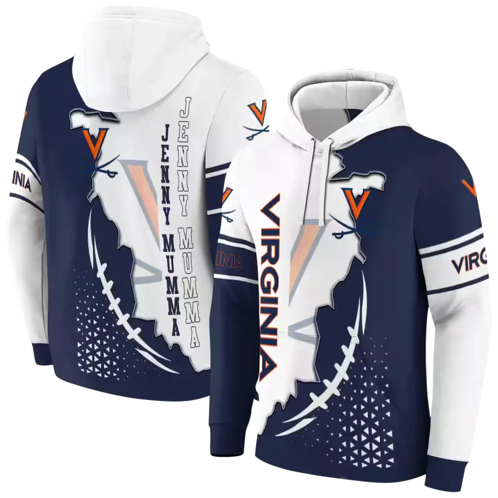 virginia cavaliers triangular pattern blue white hoodie fashion forward virginia cavaliers triangular pattern blue white hoodie fashion forward