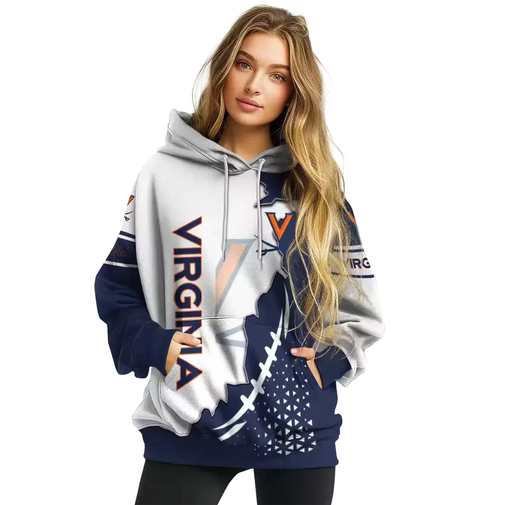 virginia cavaliers triangular pattern blue white hoodie high quality virginia cavaliers triangular pattern blue white hoodie high quality