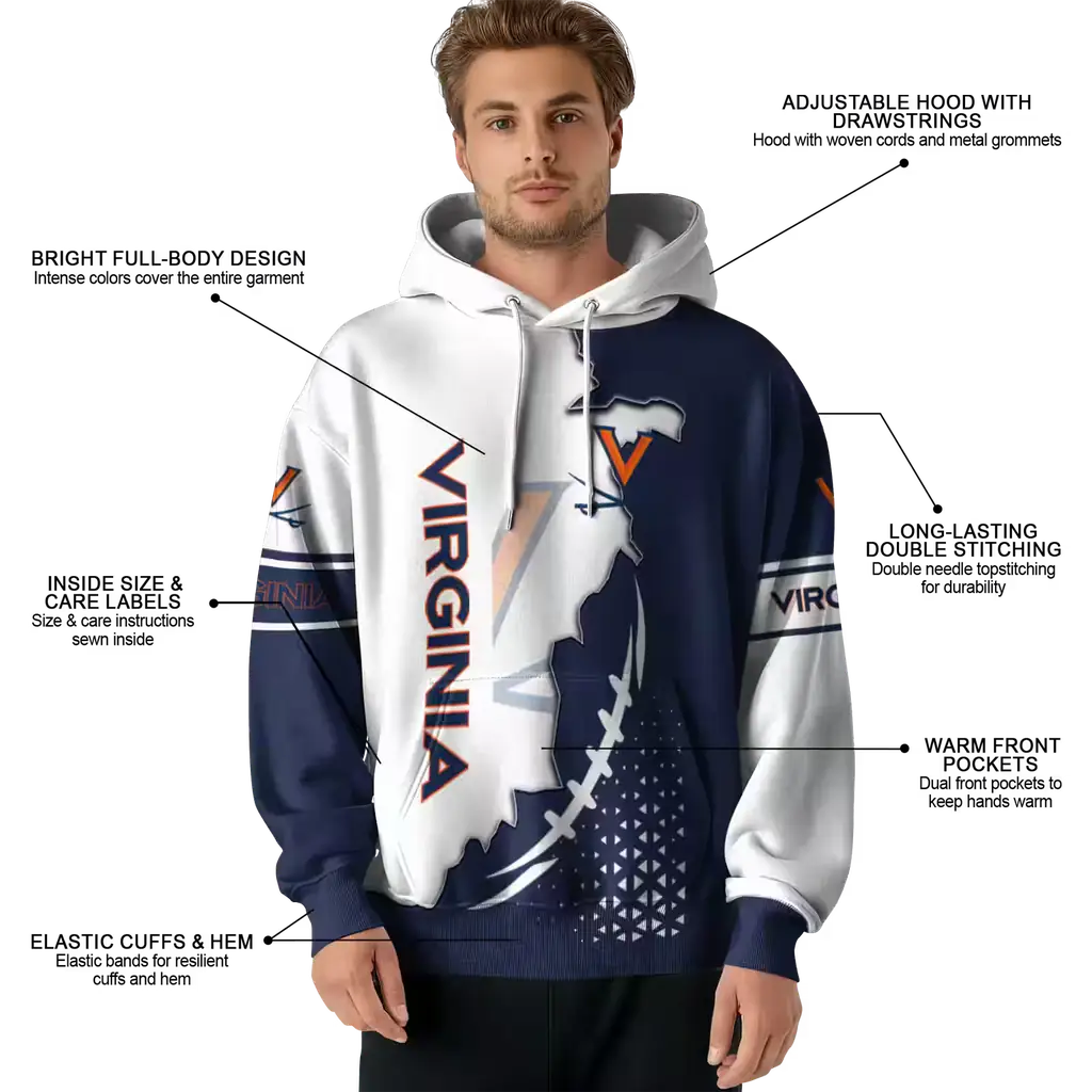 virginia cavaliers triangular pattern blue white hoodie latest model virginia cavaliers triangular pattern blue white hoodie latest model