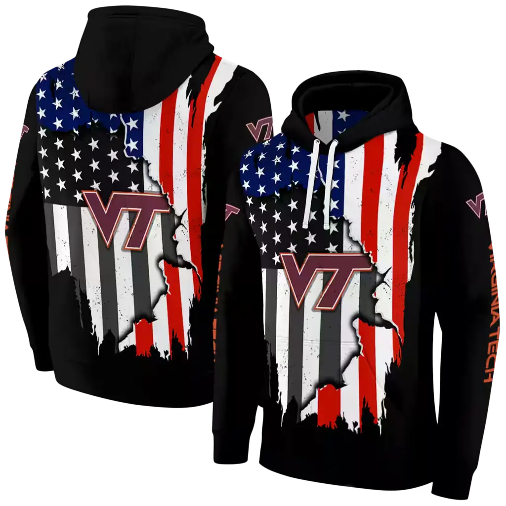virginia tech hokies american pride black hoodie fashion forward virginia tech hokies american pride black hoodie fashion forward