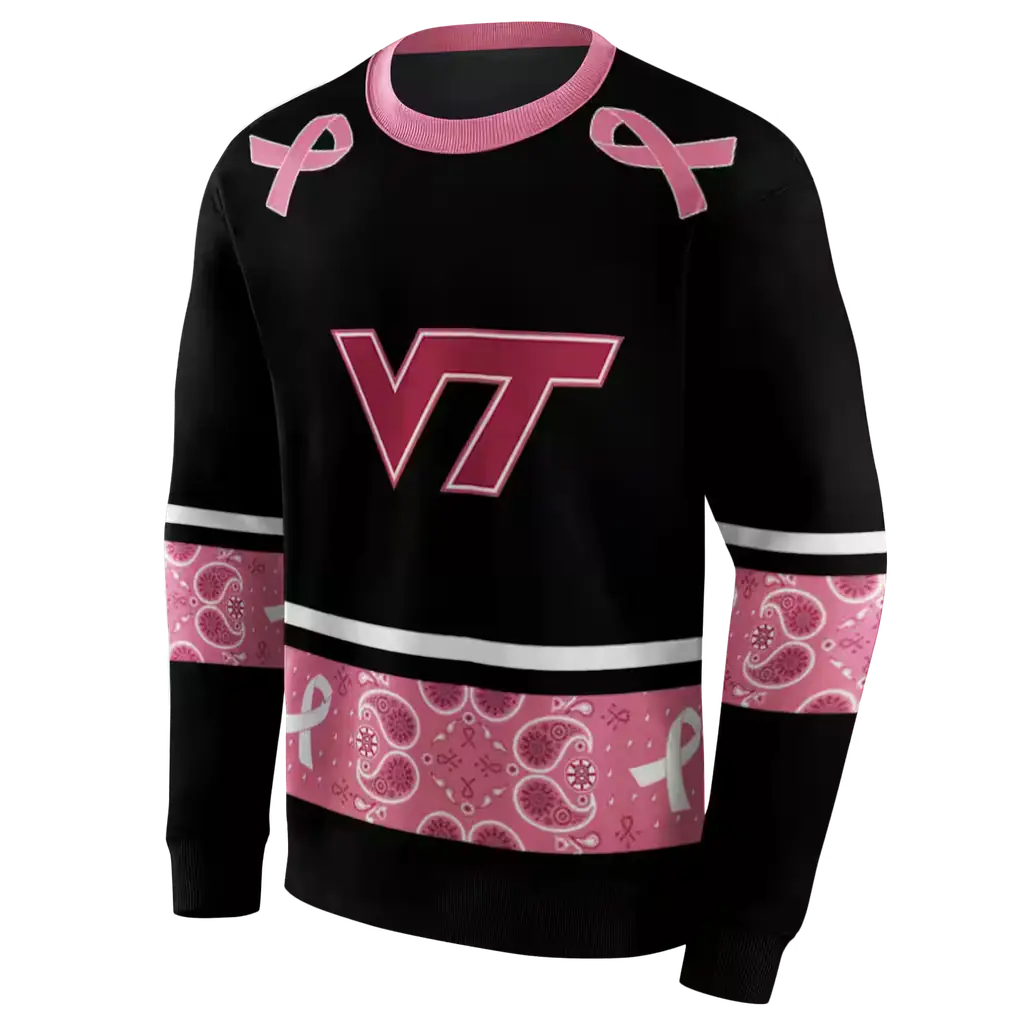 virginia tech hokies awareness ribbon black pink hoodie new arrival virginia tech hokies awareness ribbon black pink hoodie new arrival