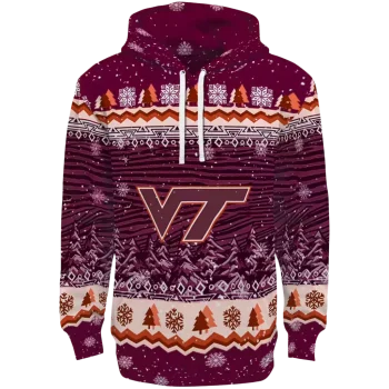 virginia tech hokies christmas trees maroon hoodie best selling