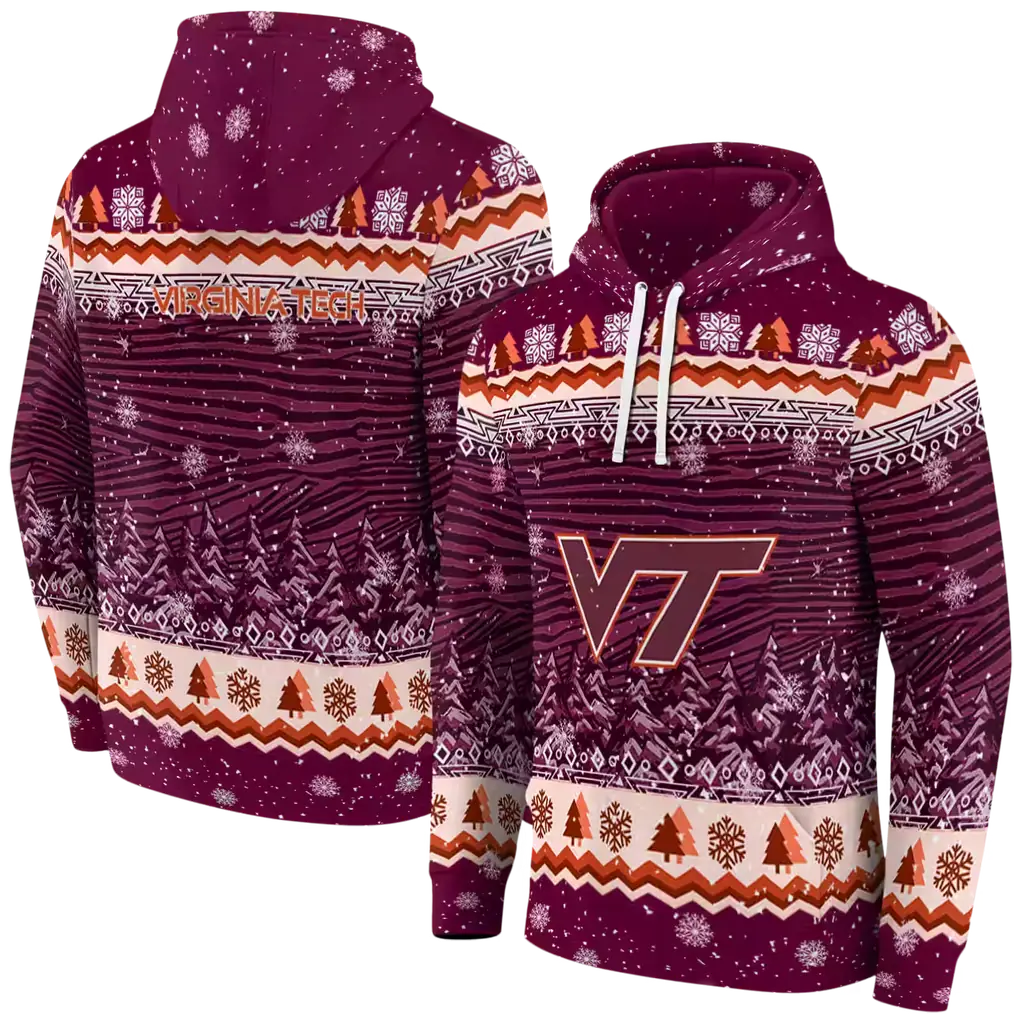 virginia tech hokies christmas trees maroon hoodie fashion forward virginia tech hokies christmas trees maroon hoodie fashion forward