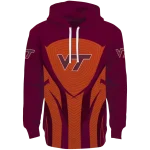 virginia tech hokies concentric lines maroon black hoodie best selling