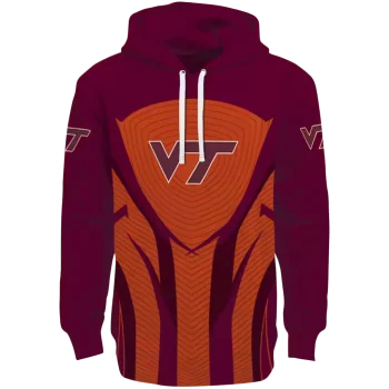 virginia tech hokies concentric lines maroon black hoodie best selling