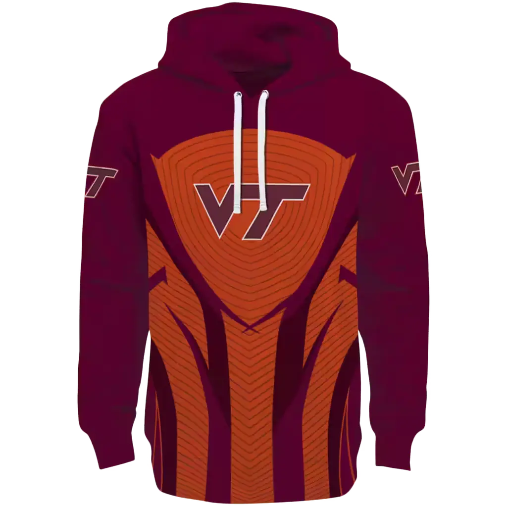 virginia tech hokies concentric lines maroon black hoodie best selling virginia tech hokies concentric lines maroon black hoodie best selling