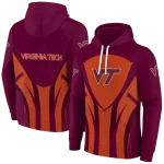 virginia tech hokies concentric lines maroon black hoodie best selling