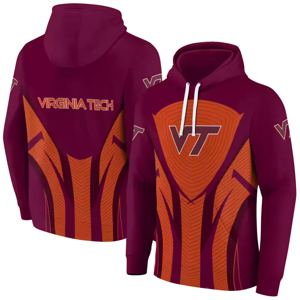 virginia tech hokies concentric lines maroon black hoodie fashion forward virginia tech hokies concentric lines maroon black hoodie fashion forward