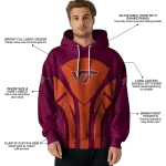 virginia tech hokies concentric lines maroon black hoodie best selling