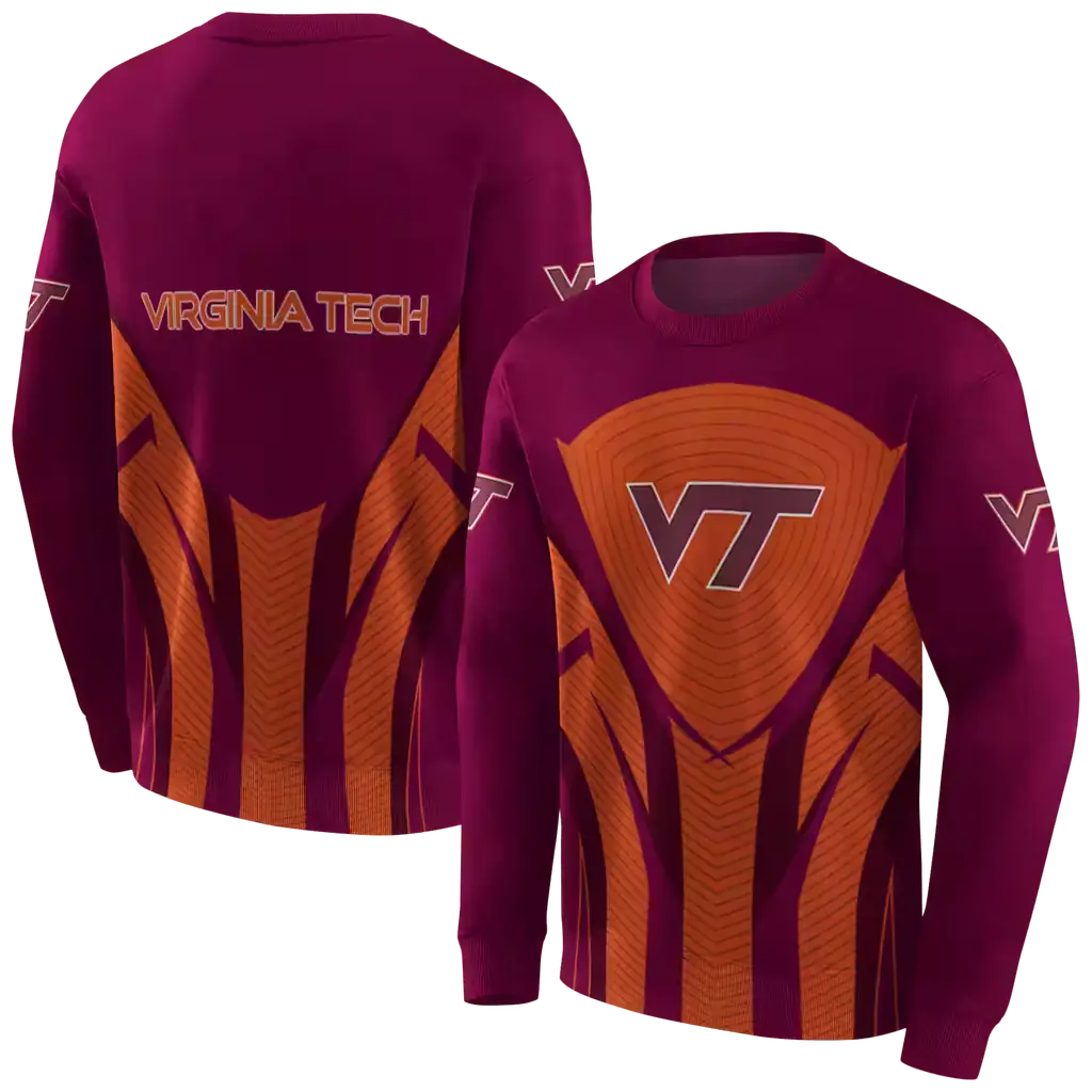 virginia tech hokies concentric lines maroon black hoodie premium grade virginia tech hokies concentric lines maroon black hoodie premium grade