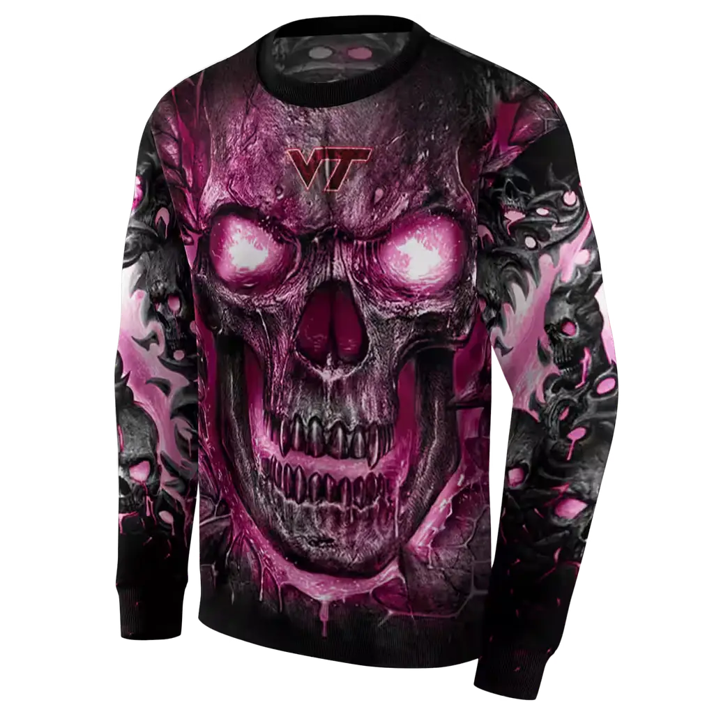 virginia tech hokies demonic skull maroon black hoodie new arrival virginia tech hokies demonic skull maroon black hoodie new arrival