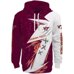 virginia tech hokies dynamic slash maroon white hoodie best selling