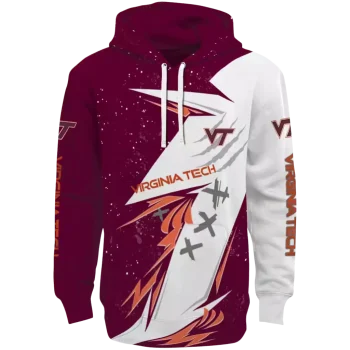 virginia tech hokies dynamic slash maroon white hoodie best selling