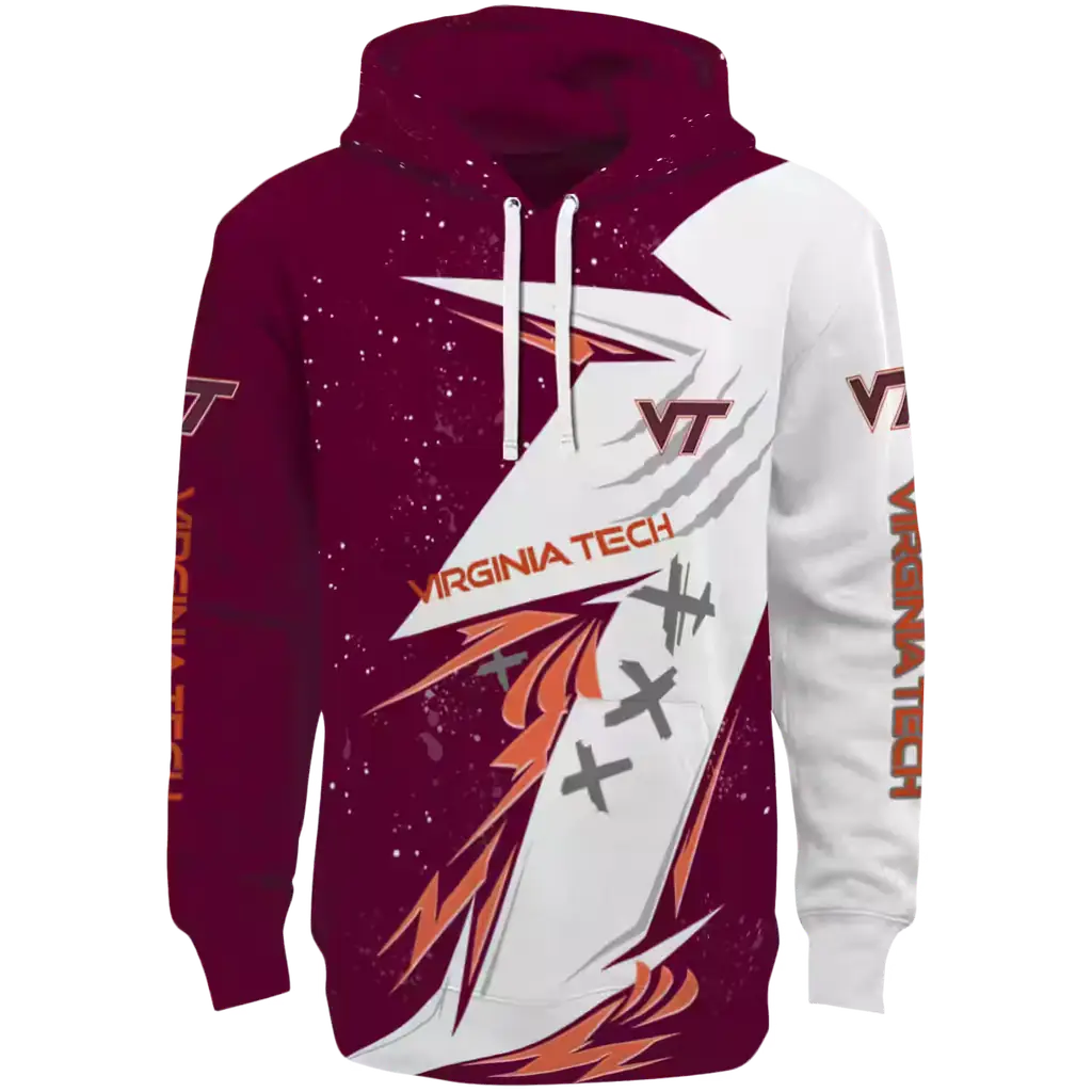 virginia tech hokies dynamic slash maroon white hoodie best selling virginia tech hokies dynamic slash maroon white hoodie best selling