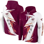 virginia tech hokies dynamic slash maroon white hoodie best selling