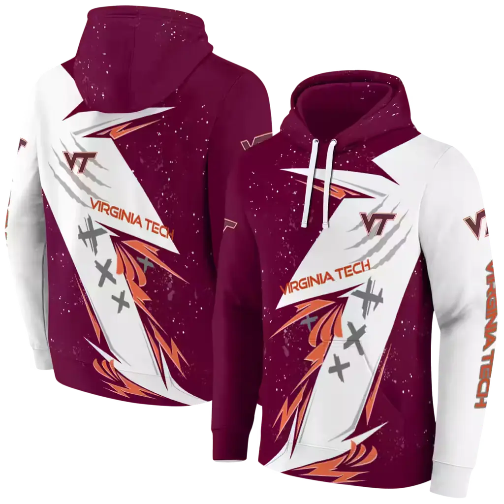 virginia tech hokies dynamic slash maroon white hoodie fashion forward virginia tech hokies dynamic slash maroon white hoodie fashion forward