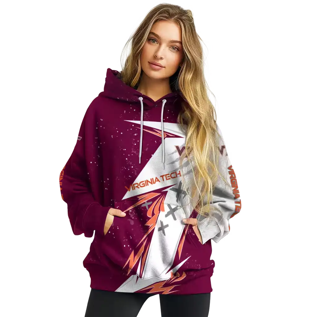 virginia tech hokies dynamic slash maroon white hoodie high quality virginia tech hokies dynamic slash maroon white hoodie high quality