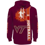 virginia tech hokies football heartbeat maroon hoodie best selling