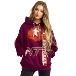 virginia tech hokies football heartbeat maroon hoodie best selling
