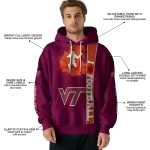 virginia tech hokies football heartbeat maroon hoodie best selling