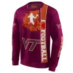 virginia tech hokies football heartbeat maroon hoodie best selling