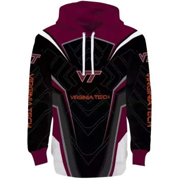 virginia tech hokies futuristic pattern maroon black hoodie best selling